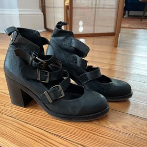 Topshop triple buckle block heel maryjane